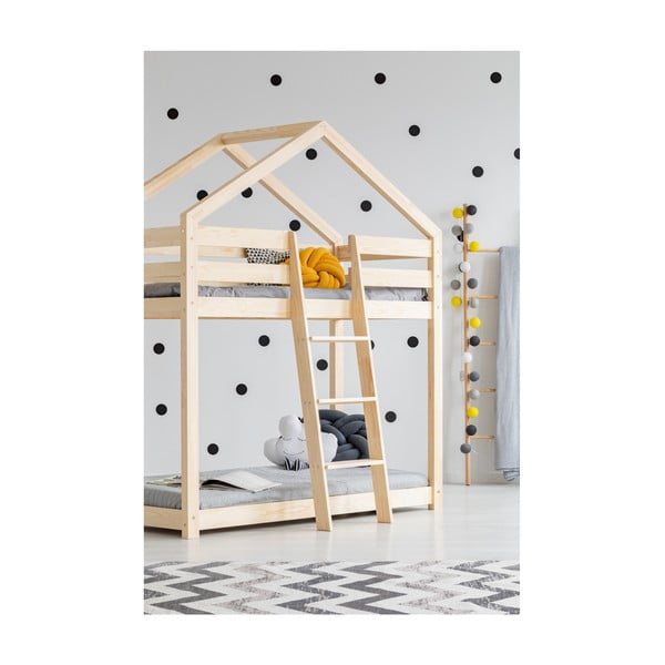 Hišna pogradna postelja iz borovega lesa Adeko Mila DMP, 80 x 160 cm-image-2