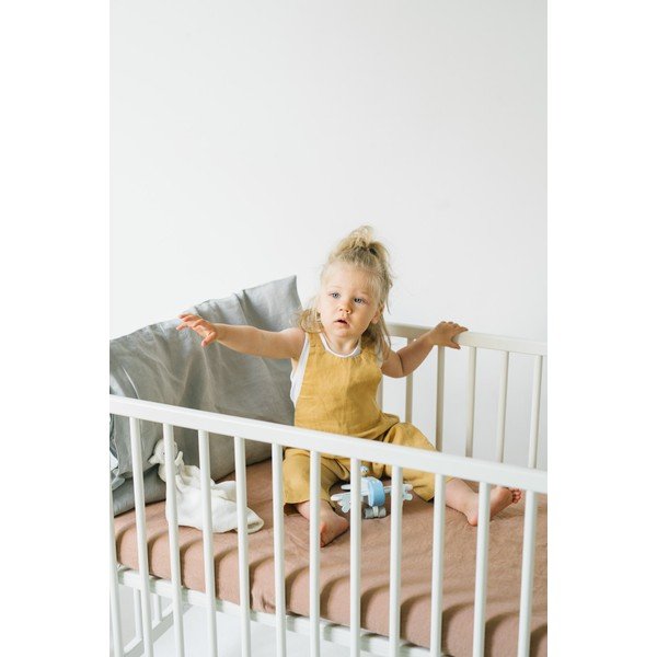 Oranžna otroška lanena rjuha Linen Tales Nature, 90 x 200 cm-image-4