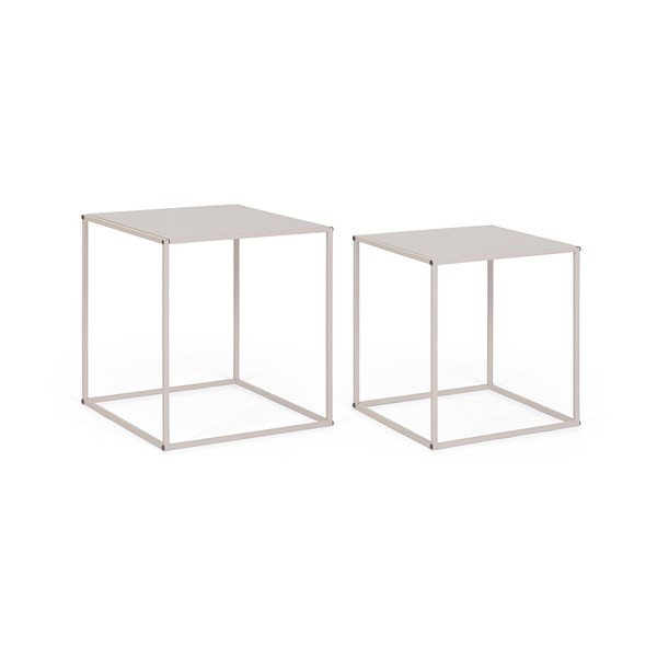 Bež kovinske mizice v kompletu 2 ks 38x38 cm Alrik – Yes Everyday-image-2