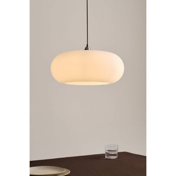 Bela/v mat srebrni barvi viseča svetilka iz opalnega stekla ø 43 cm Thalia – Jotex-image-1