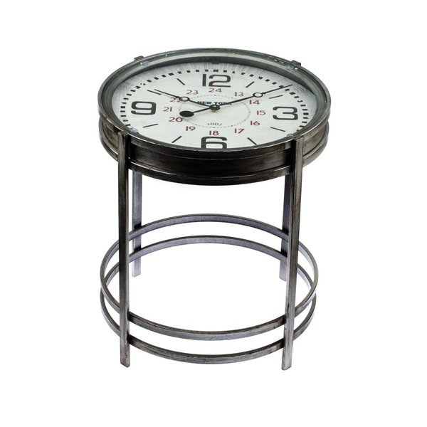 Dakls Rustico kovinska mizica z uro, ⌀ 42,4 cm