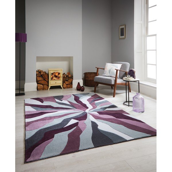 Siva in vijolična preproga Flair Rugs Splinter Purple, 120 x 170 cm-image-3