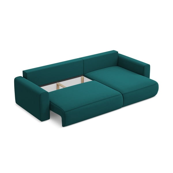 Turkizna žametna raztegljiva/s prostorom za shranjevanje kotna sedežna garnitura (desni kot/z ležalnikom) Kapua – Makamii-image-4