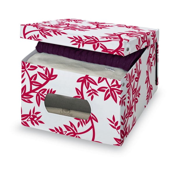 Rdeče-bela škatla za shranjevanje Domopak Living, višina 24 cm