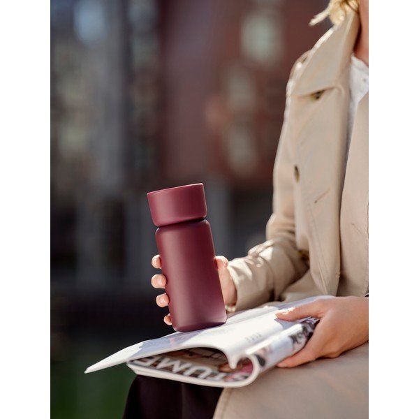 Bordo rdeč termo lonček iz nerjavečega jekla 400 ml Singles – Zone-image-1