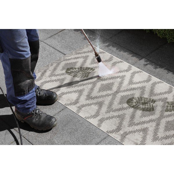 Sivo-krem zunanja preproga uporabo NORTHRUGS Isle, 70 x 200 cm-image-1