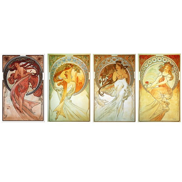 Sklop 4 slik Umetnost, Alfons Mucha, 50x80 cm