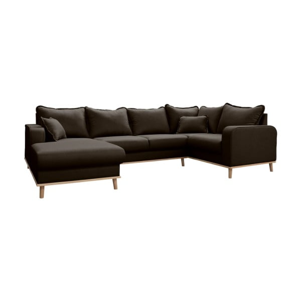 Črna kotna sedežna garnitura (z levim kotom) Beata – Ropez-image-2