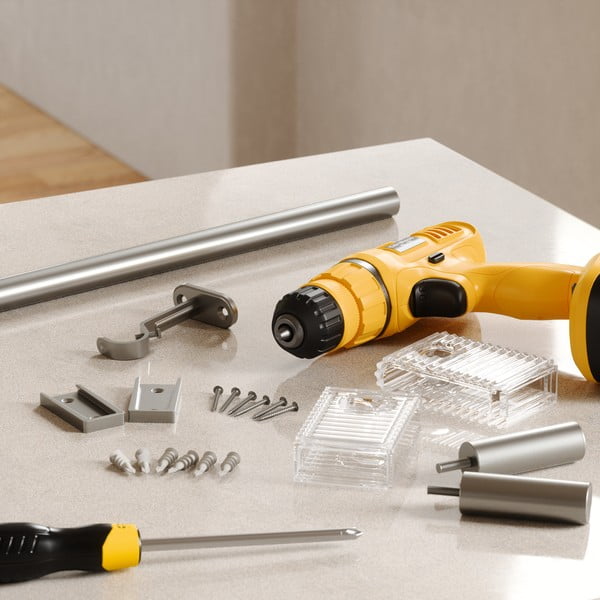 Jeklena karnisa z nastavljivo dolžino v mat srebrni barvi 107 - 305 cm Flute – Umbra-image-1