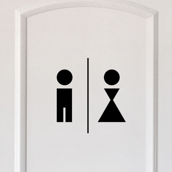 Črna nalepka Ambiance Man And Woman Restroom-image-2