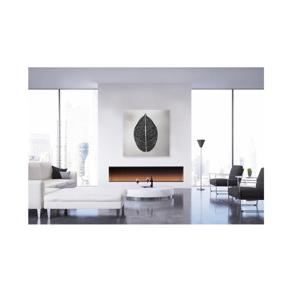 Slika Styler Canvas Silver Uno Black Leaf, 65 x 65 cm-image-1