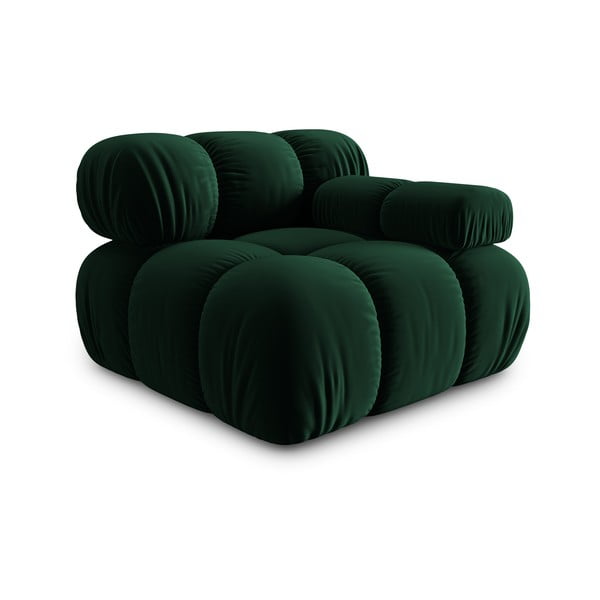 Zelena žametna modularna sedežna garnitura (desni kot) Bellis – Micadoni Home-image-3