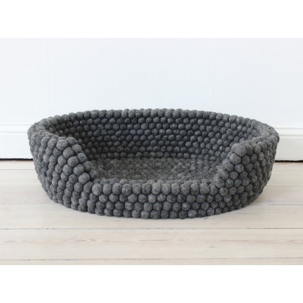 Antracitno siva postelja za hišne ljubljenčke iz volnenih kroglic Wooldot Ball Pet Basket,, 80 x 60 cm