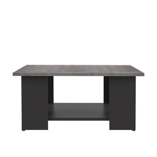 Črna mizica s ploščo v betonskem dekorju 67x67 cm Square - TemaHome France