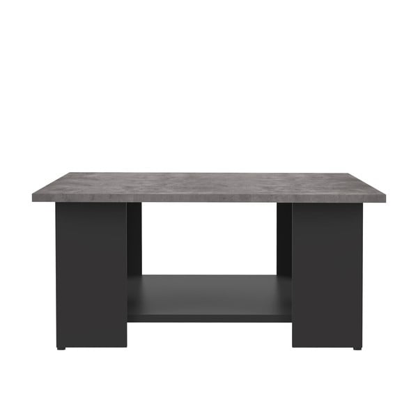 Črna mizica s ploščo v betonskem dekorju 67x67 cm Square - TemaHome 