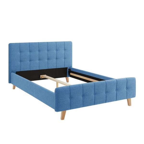 Modra zakonska postelja Støraa Limbo, 140 x 200 cm