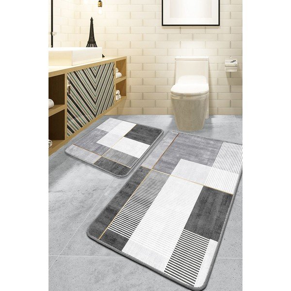 Sive kopalniške preproge v kompletu 2 ks 60x100 cm Pendor – Foutastic-image-1