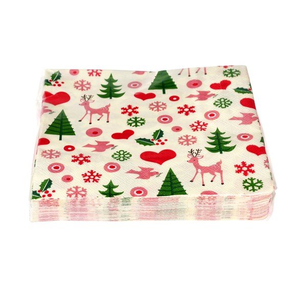 Prtički v kompletu 20 ks 25x25 cm 50s Christmas – Rex London