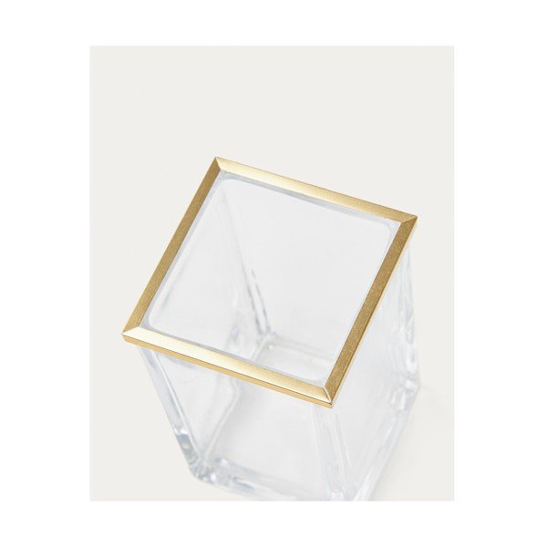 Steklen lonček za zobne ščetke v zlati barvi Soanet – Kave Home-image-2