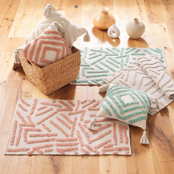 Mentolno zelena/kremno bela pralna preproga 60x90 cm Athena – douceur d'intérieur-image-2