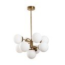 Bela/medeninasta viseča svetilka s steklenim senčilom ø 70 cm Mudoni – Opviq lights