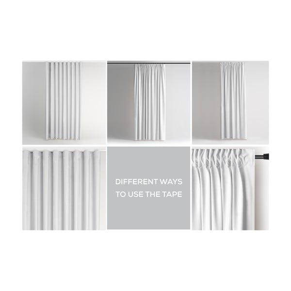 Bela žametna zavesa za delno zatemnitev 140x270 cm Pleat – Restilo-image-4