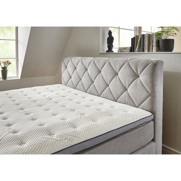 Svetlo siva boxspring postelja 180x200 cm Rockaway – Rojaplast-image-2