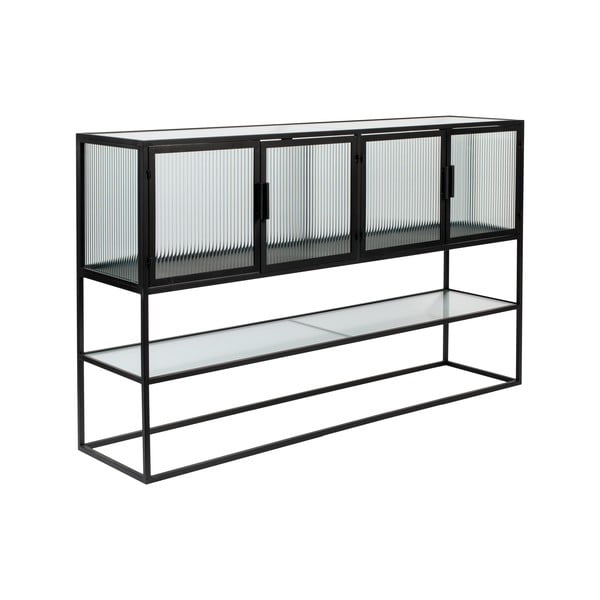 Črna kovinska vitrina 150x90 cm Boli – Dutchbone-image-2