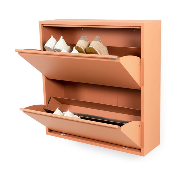 Rožnato-oranžna kovinska preklopna omarica za čevlje 75x77,5x22,5 cm Billy – Spinder Design-image-2