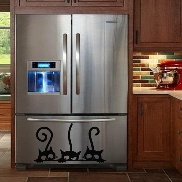 Komplet 3 nalepk Ambiance Funny Cats Trio, 20 x 35 cm-image-1