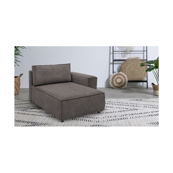 Svetlo rjav modul za sedežno garnituro iz rebrastega žameta (desni kot) Nihad modular – Bobochic Paris-image-1