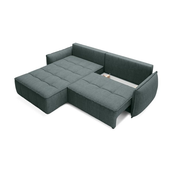 Zelena žametna raztegljiva/s prostorom za shranjevanje kotna sedežna garnitura (levi kot/z ležalnikom) Campo – ELTAP-image-2