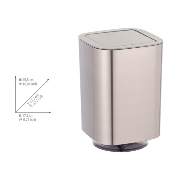 Plastičen koš za smeti v sijajno srebrni barvi 5,5 l Auron – Wenko-image-2