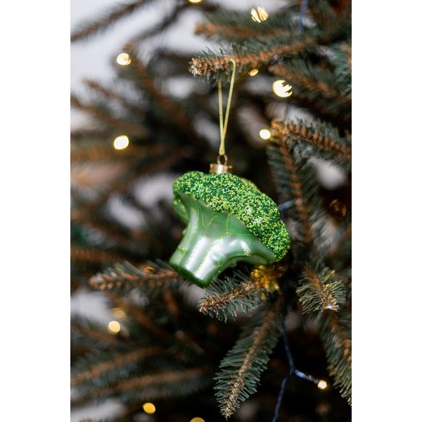 Steklen okrasek za jelko Broccoli – Sass & Belle-image-1