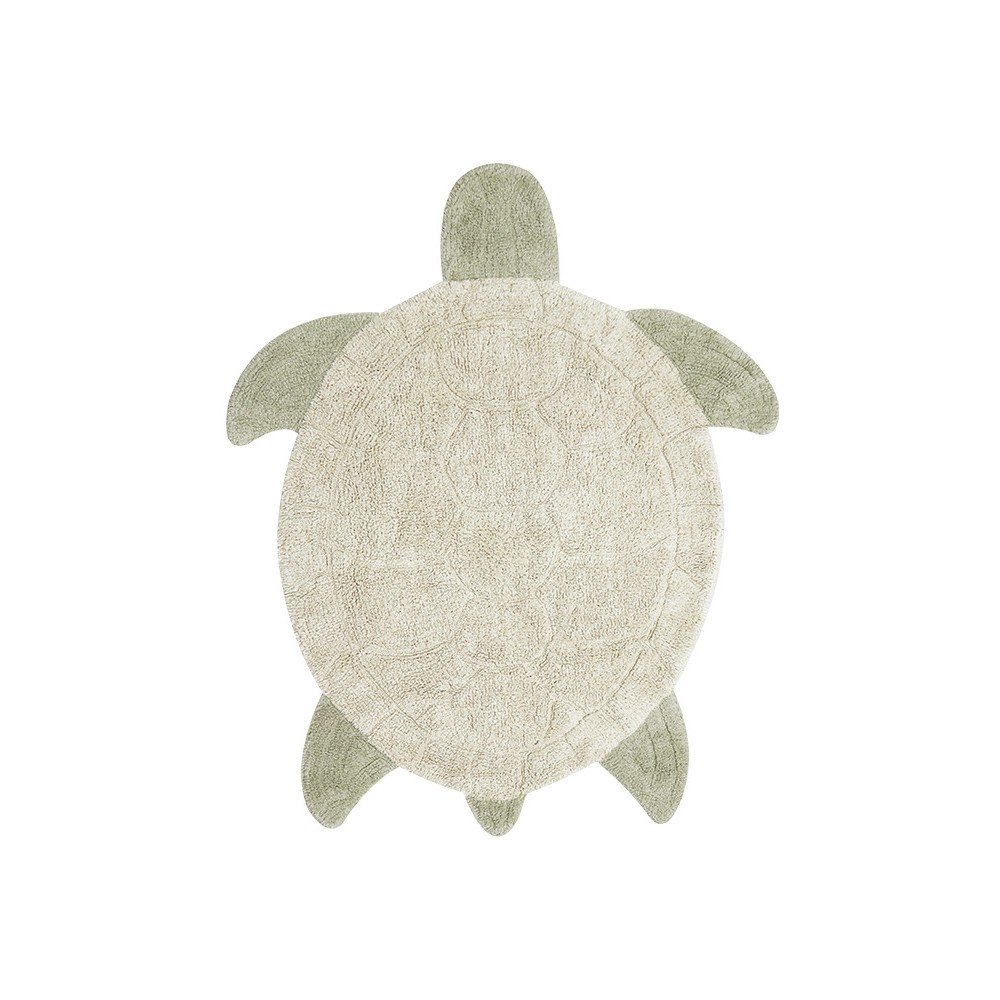Bež pralna ročno tkana bombažna otroška preproga 110x130 cm Sea Turtle