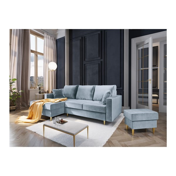Svetlo modra puf Mazzini Sofas Muguet, 60 x 45 cm-image-3
