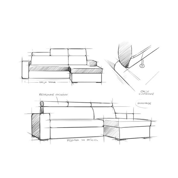 Siva kotna sedežna garnitura Custom Form Atlantida, leva stran-image-3