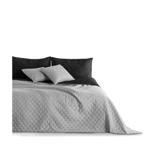 Črno-sivo obojestransko pregrinjalo za posteljo iz mikrovlaken DecoKing Axel, 170 x 270 cm