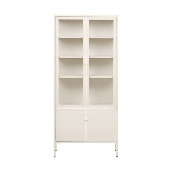 Kremno bela jeklena vitrina 80x180x35 cm Brisbane – House Nordic-image-4