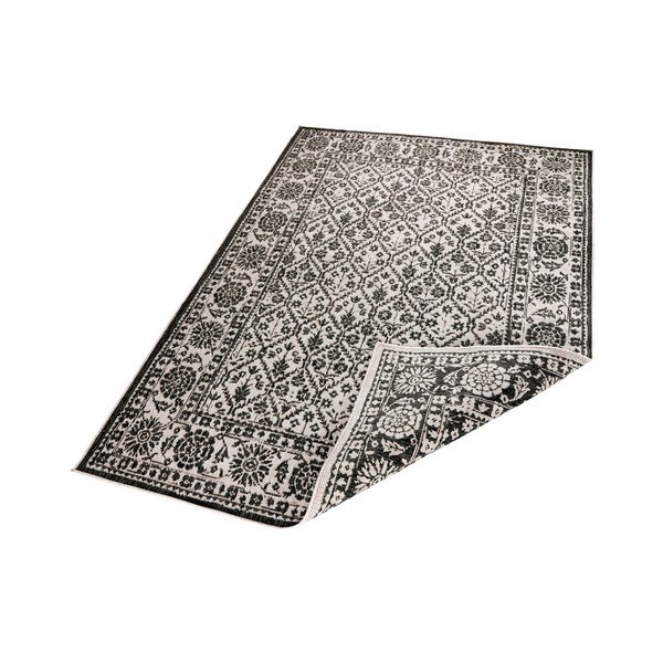 Črno-bela vzorčasta obojestranska preproga Bougari Curacao, 120 x 170 cm-image-2