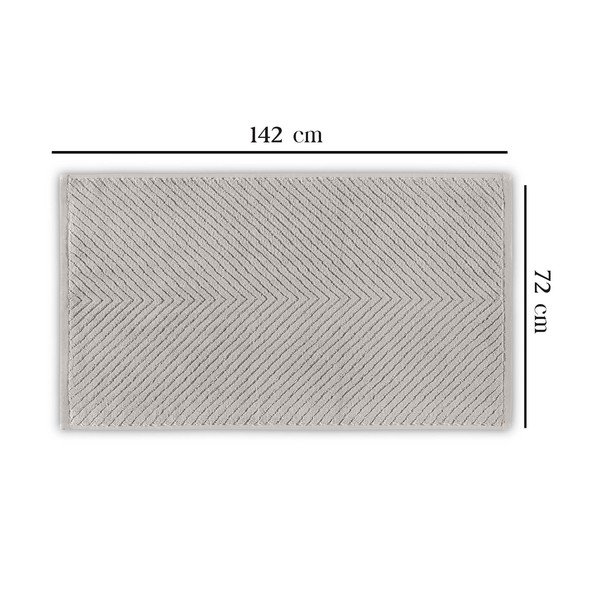 Svetlo siva bombažna kopalna brisača 142x76 cm Chevron - Foutastic-image-1