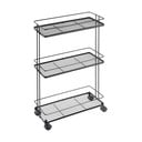 Mat črn jeklen regal na koleščkih 38x62x16 cm Lava – Metaltex