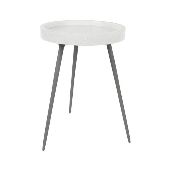 Okrogla stranska mizica z marmorno mizno ploščo ø 33 cm Karrara – White Label