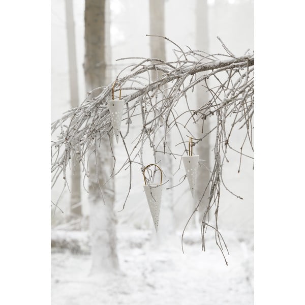 Bela keramična viseča dekoracija Kähler Design Cone, višina 14,5 cm-image-1