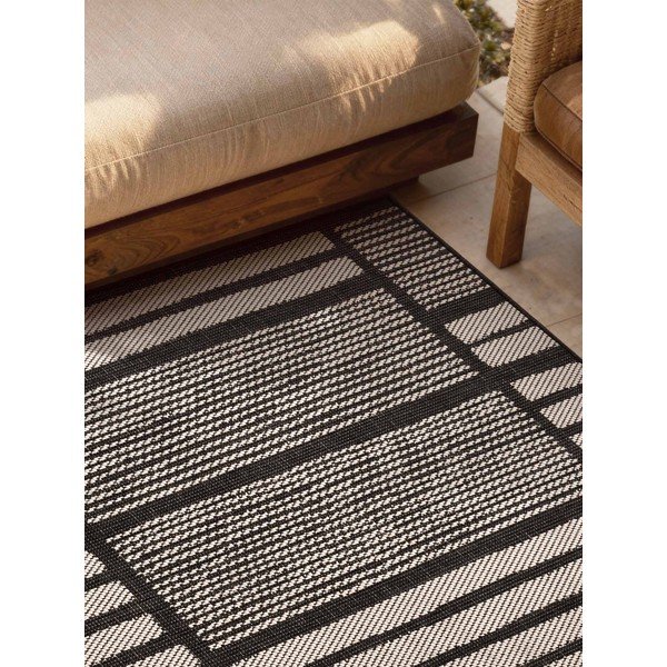Črna/kremno bela notranja in zunanja preproga 200x300 cm Haringey Allington – Ted Baker-image-3
