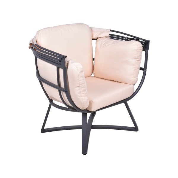 Bež kovinski vrtni fotelj Delos – Garden Pleasure-image-1