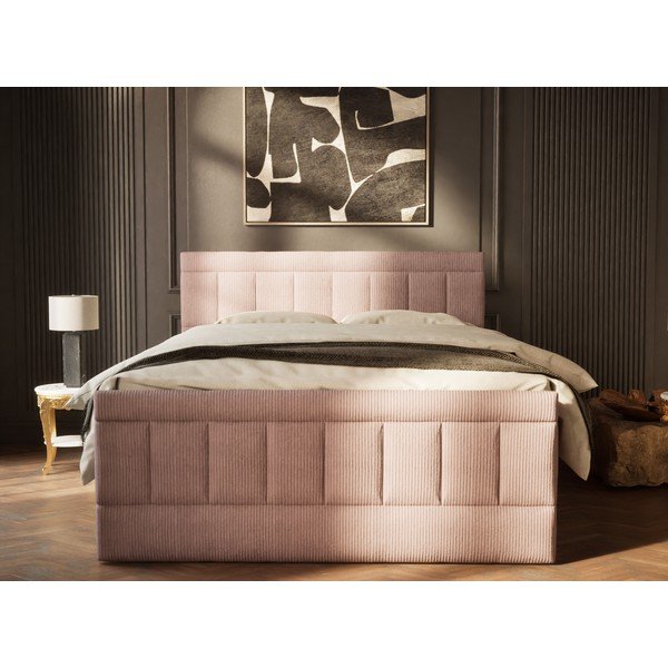Vijolična boxspring postelja s prostorom za shranjevanje 180x200 cm Caya – Maison de Rêve-image-4