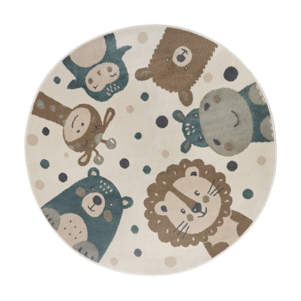 Bež otroška preproga ø 100 cm Animal Party – Hanse Home