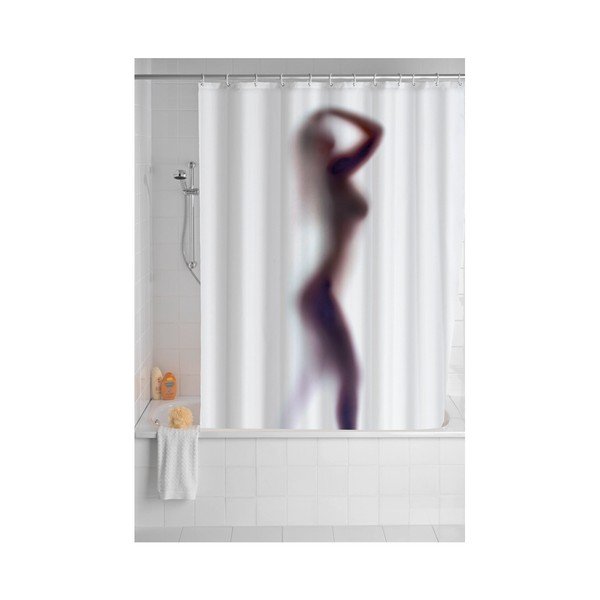 Bela kopalniška zavesa z zaščito proti plesni Wenko Silouette , 180 x 200 cm-image-2