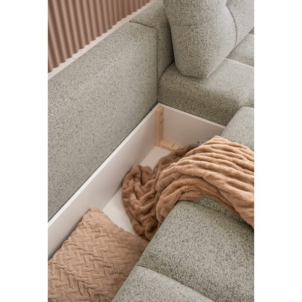 Svetlo rjava raztegljiva kotna sedežna garnitura s prostorom za shranjevanje (desni kot) Lulu – Miuform-image-3